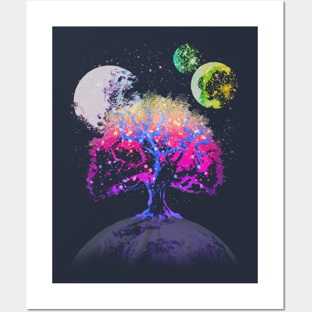 Space Tree of Life Wall Art by robotface